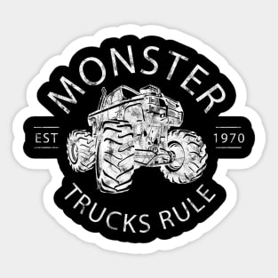 Monster Trucks Rule Vintage Design Sticker